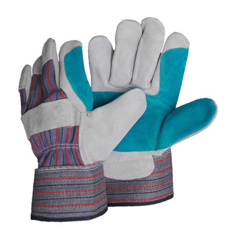 LG008 Gants de protection à manchette en caoutchouc de vache double couche